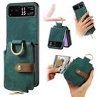 For Motorola Razr 40 Retro Skin-feel Ring Multi-card Wallet Phone Case(Green) - 1