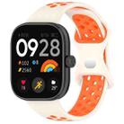 For Redmi Watch 4 Dual Color Perforated Silicone Watch Band(Starlight Orange) - 1