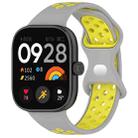 For Redmi Watch 4 Dual Color Perforated Silicone Watch Band(Gray Yellow) - 1