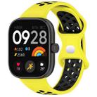 For Redmi Watch 4 Dual Color Perforated Silicone Watch Band(Yellow Black) - 1