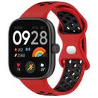 For Redmi Watch 4 Dual Color Perforated Silicone Watch Band(Red Black) - 1