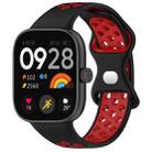 For Redmi Watch 4 Dual Color Perforated Silicone Watch Band(Black Red) - 1