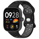 For Redmi Watch 4 Dual Color Perforated Silicone Watch Band(Black Gray) - 1