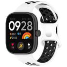 For Redmi Watch 4 Dual Color Perforated Silicone Watch Band(White Blak) - 1