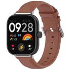 For Redmi Watch 4 Round Tail Top Layer Leather Watch Band(Brown) - 1