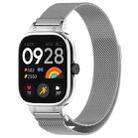 For Redmi Watch 4 Milan Magnetic Steel Mesh Watch Band + Watch Metal Frame(Silver) - 1