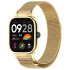 For Redmi Watch 4 Milan Magnetic Steel Mesh Watch Band + Watch Metal Frame(Gold) - 1