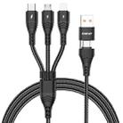 ENKAY 6-in-1 5A USB / Type-C to Type-C / 8 Pin / Micro USB Multifunction Fast Charging Cable, Cable Length:1m(Black) - 1