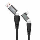 ENKAY PD100W 4-in-1 USB-A / Type-C to Type-C / 8 Pin Multifunction Fast Charging Cable with E-Marker, Cable Length:1m - 1