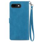 For Google Pixel 9a Embossed Flower Zipper Leather Phone Case(Blue) - 3
