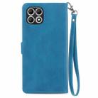 For T-Mobile T Phone 2 5G Embossed Flower Zipper Leather Phone Case(Blue) - 3