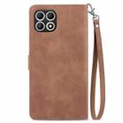 For T-Mobile REVVL 7 5G Embossed Flower Zipper Leather Phone Case(Brown) - 3