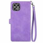 For T-Mobile REVVL 7 Pro 5G Embossed Flower Zipper Leather Phone Case(Purple) - 3