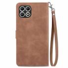 For T-Mobile REVVL 7 Pro 5G Embossed Flower Zipper Leather Phone Case(Brown) - 3