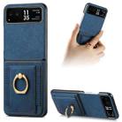 For Motorola Razr 40 Ultra Retro Skin-feel Ring Multi-card Wallet Phone Case(Blue) - 1