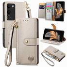 For vivo V29 5G Love Zipper Lanyard Leather Phone Case(Gray) - 1