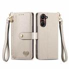 For vivo Y37 Love Zipper Lanyard Leather Phone Case(Gray) - 2