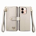 For vivo Y37 Pro Love Zipper Lanyard Leather Phone Case(Gray) - 2