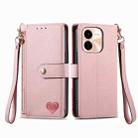 For vivo Y37 Pro Love Zipper Lanyard Leather Phone Case(Pink) - 2