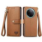 For vivo Y300 Pro Love Zipper Lanyard Leather Phone Case(Brown) - 2