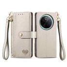 For vivo Y300 Pro Love Zipper Lanyard Leather Phone Case(Gray) - 2