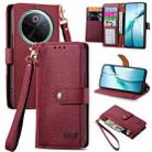 For vivo Y300 Pro Love Zipper Lanyard Leather Phone Case(Red) - 1