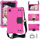 For Blackview Tab 60 8.7 2023 Honeycomb EVA Hybrid PC Tablet Case with Strap(Rose Red+Black) - 1