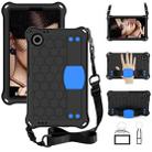 For Alcatel Joy Tab2 2020 / 3T 8.0 Honeycomb EVA Hybrid PC Tablet Case with Strap(Black+Blue) - 1