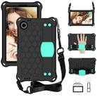 For Alcatel Joy Tab2 2020 / 3T 8.0 Honeycomb EVA Hybrid PC Tablet Case with Strap(Black+Aqua) - 1