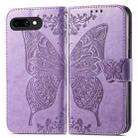 For Google Pixel 9a Butterfly Love Flower Embossed Leather Phone Case(Lavender) - 2