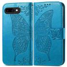 For Google Pixel 9a Butterfly Love Flower Embossed Leather Phone Case(Blue) - 2