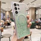 For Samsung Galaxy S25 Ultra 5G MagSafe Glitter Hybrid Clear TPU Phone Case(Green) - 1