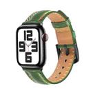 For Apple Watch Ultra 2 49mm Colorful Sewing Thread Leather Watch Band(Green) - 1