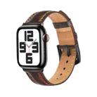 For Apple Watch Ultra 49mm Colorful Sewing Thread Leather Watch Band(Dark Brown) - 1