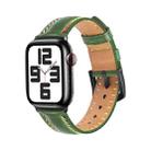 For Apple Watch Series 8 45mm Colorful Sewing Thread Leather Watch Band(Green) - 1