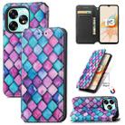 For UMIDIGI A15 CaseNeo Colorful Magnetic Leather Phone Case(Purple Scales) - 1