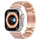 For Apple Watch Series 8 41mm Stainless Steel H-Shaped Fold Buckle Watch Band(Rose Gold) - 1
