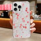 For iPhone 15 Pro Max Spring Garden Epoxy TPU Phone Case(F03 Red Plum) - 1