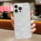 For iPhone 15 Pro Spring Garden Epoxy TPU Phone Case(F06 Blue and White Flowers) - 1