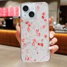 For iPhone 15 Plus Spring Garden Epoxy TPU Phone Case(F03 Red Plum) - 1