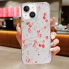 For iPhone 14 Plus Spring Garden Epoxy TPU Phone Case(F03 Red Plum) - 1