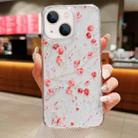 For  iPhone 13 Spring Garden Epoxy TPU Phone Case(F03 Red Plum) - 1