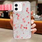For iPhone 12 / 12 Pro Spring Garden Epoxy TPU Phone Case(F03 Red Plum) - 1