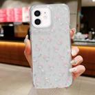 For iPhone 12 / 12 Pro Spring Garden Epoxy TPU Phone Case(F05 Pink and White Flowers) - 1