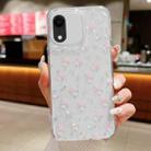 For iPhone XR Spring Garden Epoxy TPU Phone Case(F05 Pink and White Flowers) - 1