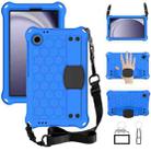 For Samsung Galaxy Tab A9 8.7 X110/X115 Honeycomb EVA Hybrid PC Tablet Case with Strap(Blue+Black) - 1