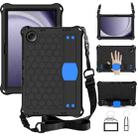 For Samsung Galaxy Tab A9+ 11 X216B Honeycomb EVA Hybrid PC Tablet Case with Strap(Black+Blue) - 1