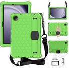 For Samsung Galaxy Tab A9+ 11 X216B Honeycomb EVA Hybrid PC Tablet Case with Strap(Green+Black) - 1