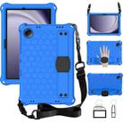 For Samsung Galaxy Tab A9+ 11 X216B Honeycomb EVA Hybrid PC Tablet Case with Strap(Blue+Black) - 1