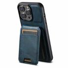 For iPhone 15 Pro Max Suteni H02 Leather Wallet Stand Back Phone Case(Blue) - 1